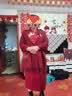 上海故事100%羊毛披肩女保暖刺绣围巾礼盒送人生日礼物围脖送妈妈酒红 实拍图