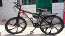 EG7山地自行车成人学生变速越野单车双减震赛车26寸青少年男女 六刀【升级减震 轻量铝架】黑红 26寸24速【适合：160-180CM】 实拍图