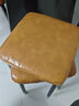 华莱德家用轻奢凳子可叠放方凳时尚客厅凳现代简约餐桌凳卧室梳妆凳加厚 环保乳胶-黑金腿-橘色油蜡皮款 实拍图