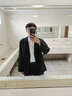 罗蒙（ROMON）西服男士春秋季潮流宽松翻领商务单西休闲小西装外套CG-K8黑色XL 实拍图