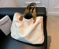 奈池特女今年流行2025新款日系通勤帆布包单肩包大容量百搭布袋托特包 米白色 实拍图