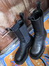 达芙妮官方马丁靴女加绒2025秋冬爆款烟筒靴子女英伦风中筒切尔西女靴 黑色（短筒-4.5cm跟高） 39 实拍图