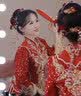 缔晶新娘秀禾服订婚秀禾头饰结婚中式红色凤冠新人敬酒服头花领证道具 实拍图