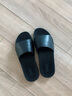方升 拖鞋男真皮夏季潮流英伦休闲防滑耐磨沙滩凉拖透气一字拖男真皮 7710 黑色 40 实拍图