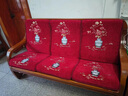 雅鹿实木沙发座垫靠背一体冬加厚海绵红木椅子坐垫防滑可拆洗四季通用 富贵花开红【舒适回弹 久坐不塌 高密度海绵填充】 长50*宽50*靠背高60cm（加厚8cm海绵） 实拍图