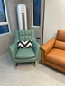 牧席轻奢单人沙发客厅北欧美式老虎椅酒店房间休闲阳台卧室单椅沙发椅 4-薄荷绿-防污透气科技布 实拍图