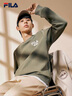 斐乐（FILA）官方男子加绒保暖卫衣秋冬季时尚休闲简约圆领套头衫长袖上衣男装 军旅绿-KK 3XL 实拍图