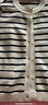 betu百图女装2022秋季新款毛针织衫圆领时尚条纹开衫拼色设计针织衫女2208T01 黑白条 S 实拍图
