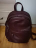花迹（HUAJI）女包真皮双肩包女新款潮百搭时尚情人节头层牛皮女士软皮背包女 酒红色时尚 实拍图