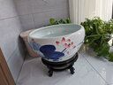 和艺陶瓷陶瓷鱼缸养鱼盆桌面陶瓷睡莲盆手绘金鱼龟缸水缸户外荷花盆摆件 乳白色  窑变 特大号直径50CM高24CM 实拍图