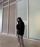 虞笙连帽卫衣套装男春秋季宽松纯色韩版潮流外套男三件套学 黑色卫衣 XL 实拍图