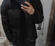 gxmy轻熟风棉服男士休闲冬季韩版潮流加绒加厚棉衣服男装外套一套搭配 黑色棉服+高领黑毛衣+加绒黑西裤 XL 【125-145斤】 实拍图