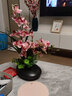 wo+ 高档新款手感PU蝴蝶兰仿真花艺客厅餐桌花电视柜装饰花假花 黑色扁陶瓷盆+B款玫红鸽子兰 实拍图