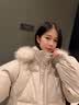欧迪惠羽绒棉服女加厚2026年新款冬季连帽棉衣女短款学生羽棉袄绒服外套 米白色 S 实拍图