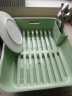 ASVEL日本进口厨房控水碗架置物架 家用碗筷沥水篮沥水架碗碟架碗盘餐具收纳架 绿色-宽 实拍图