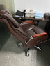 曙光童年真皮老板椅商务按摩大班椅实木办公椅可躺升降转椅家用椅子电脑椅 深咖啡+搁脚 头层牛皮 实拍图