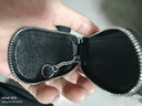 尚行者头层牛皮汽车钥匙包男女士牛皮鳄鱼纹拉链包迷你腰挂车钥匙套通用 黑色 无规格 实拍图