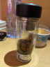希乐（cille）玻璃杯双层玻璃水杯男士商务带茶隔大茶水分离杯便携创意泡茶杯 黑色（加厚） 400ml 晒单实拍图