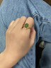 GRAMDA925银和田玉戒指女复古开口玉石指环首饰妈妈生日礼物送女友老婆 和田碧玉银戒指（证书） 实拍图