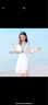 OVMATTU潮牌 新品夏天真丝连衣裙女新款短款裙子海边度假沙滩短裙仙 白色 M 晒单实拍图