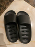 merdor卫生间拖鞋男夏季浴室家用洗澡防滑漏水速干情侣凉拖鞋女室内厚底 黑色(加厚鞋底) 43-44 实拍图