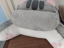 达克鸭靠枕床头靠垫软包大靠背垫床上儿童看书护腰沙发抱枕宿舍学生枕头 灰色铃铛猫（亲肤超柔面料） 含枕芯 60cm*40cm含枕芯独立内胆可拆洗 实拍图