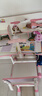optalent儿童学习桌椅套装可升降书桌写字台小孩桌子写字桌学生书桌课桌椅 75*49升降粉+矫姿宝+台灯4-18岁 实拍图