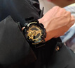 卡西欧（CASIO）黑金手表gshock黑白赛车冰韧运动时尚学生防水送男友圣诞礼物腕表 GA-110GB-1A潮流黑金 实拍图