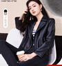 香影皮衣外套女短款2025春秋新款今年流行复古翻领小个子机车夹克 黑色 S 实拍图
