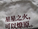 佳品优手提新青年帆布包学生帆布袋大容量单肩斜挎收纳包拉链拎包 星星之火可以燎原 34*39cm 实拍图