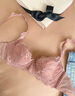 好奇蜜斯【巴尔沙】蕾丝内衣女大胸显瘦侧收提托薄款立体钢圈法式文胸套装 奶油玫瑰粉 75A 实拍图