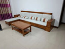 沐晨 沙发 实木沙发现代中式布艺沙发组合客厅大小户型储物沙发套装 五人位+贵妃榻+茶几+电视柜 实拍图