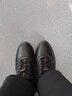 皮尔卡丹（pierre cardin）男鞋休闲运动时尚轻便厚底细纹软牛皮健步鞋松紧带百搭皮鞋男平价 黑色 圆头1 40 (250mm) 实拍图