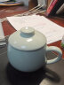 雅瓷汝窑喝茶杯会议室泡茶杯陶瓷办公水杯带盖汝瓷茶杯小青杯礼盒装 实拍图