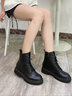 ZHR马丁靴女英伦风百搭厚底短靴女经典简约高帮女靴 ES08黑色37  实拍图