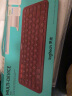 罗技（logitech） 蓝牙键盘K380多设备切换笔记本平板IPAD电脑适用 时尚轻薄巧克力 按键 红色 实拍图