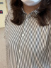 无印良品（MUJI）女式 棉桑蚕丝 短袖连衣裙 裙子 衬衫裙 polo连衣裙 BC05CC3S 白色条纹 L-XL（170/92A） 晒单实拍图