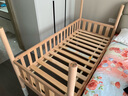 巴布豆（BOBDOG）高同学拼接床 婴儿床 实木床边床 高护栏 宝宝床 加宽床 高度可调 基础款-160*80+米咖+4cm椰棕床垫 实拍图