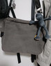 回力斜挎包男单肩包复古休闲包大容量邮差包纯色简约百搭大学生上课包 灰色+灰色青蛙挂件 实拍图