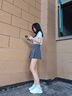 回力运动鞋女鞋2026夏季新款学生休闲鞋子女轻便网面软底减震跑步鞋 0612-1白灰【皮面款】 37 实拍图