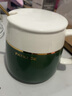 chili创意陶瓷马克杯带盖勺简约杯子家用撞色色系陶瓷水杯公室男女情侣咖啡杯套装早餐杯牛奶杯礼品礼盒 撞色杯墨绿色—耐心（普通包装) 实拍图