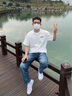 航海日志短袖男士t恤韩版潮宽松体恤2023新款T恤男上衣夏季纯棉港风打底衫 白色0229 L码 170-175cm 110-130斤 实拍图