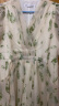 拉夏贝尔（La Chapelle）女装雪纺v领连衣裙 2023夏季新款小个子茶歇法式桔梗碎花收腰裙子 浅绿色 M 晒单实拍图
