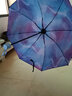 创意三折晴雨两用雨伞女  学生男士潮流小黑胶防晒遮阳伞 小清新户外便携折叠太阳伞 星海蓝 实拍图