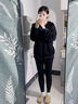 Let's slim500M丝袜连裤袜双层加厚打底袜美腿塑形防勾丝女秋冬压力连裤袜子 黑色 1双 均码 连脚 实拍图