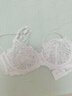 遐[点彩]双细肩带法式蕾丝内衣女春夏大胸显小性感纯欲3/4杯文胸罩 白色 80C 实拍图