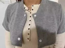 南极人纯棉护肩保暖睡觉肩周炎坎肩男女士颈部孕妇月子防护中老年人披肩 深灰-有领短袖款均码 实拍图
