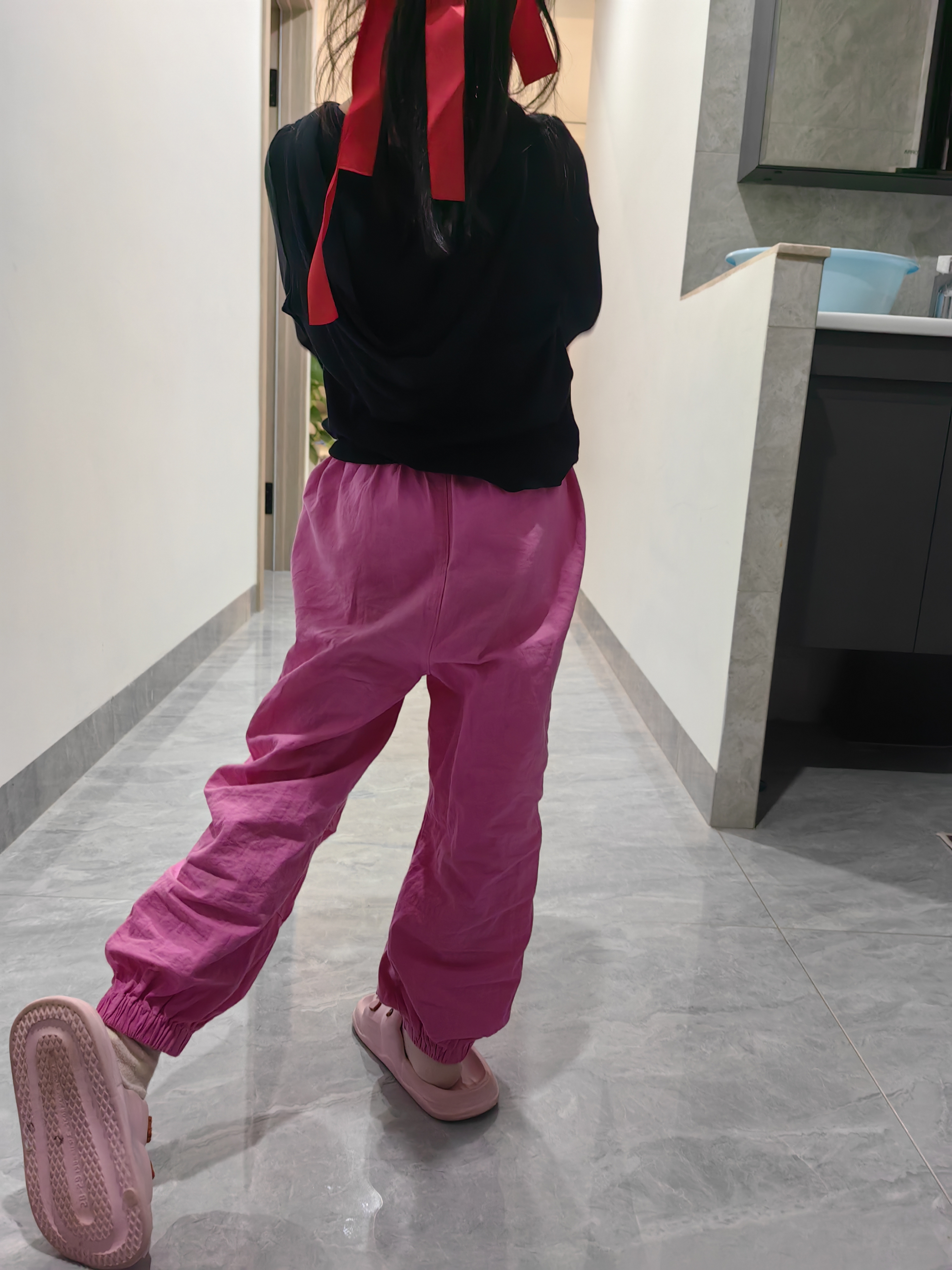 ASK JUNIOR女童套装2026秋儿童连帽卫衣休闲工装裤运动撞色两件套 粉色 120 实拍图