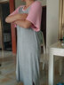 米嘟尔夏季新品女士莫代尔短袖睡裙长裙薄款休闲加大码可外穿睡衣家居裙 浅灰色(拼色NEW裙) L 适合80到120斤左右 实拍图
