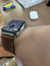 istrap苹果手表表带真皮爱马仕同款牛皮适用apple watch表带S10/9/8/7/6/5/SE男女士iWatch ultra2手表带 浅棕白线丨银色配件 40/41/42MM表盘【适用Wat 实拍图
